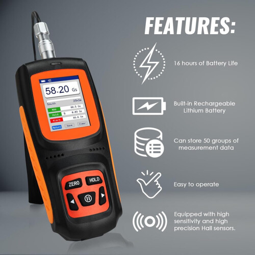 Gaussmeter, 2 % Genauigkeitsmagnetometer, Präzisionsindustrie 0–2500 mT 1