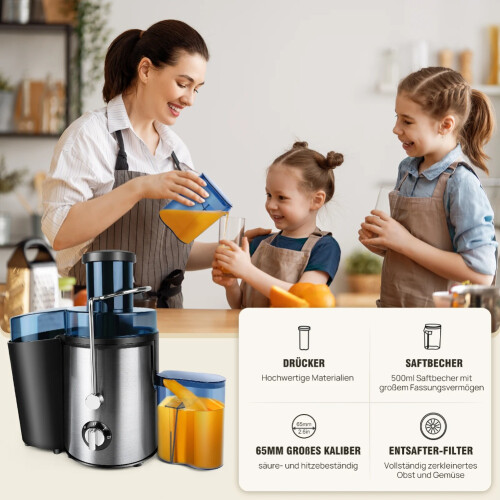 Cold PressJuicer, Masticating Juicer with 5.4in Wide Feed Chute EU 1