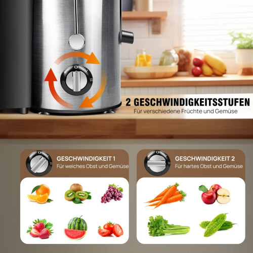 Cold PressJuicer, Masticating Juicer with 5.4in Wide Feed Chute EU 2