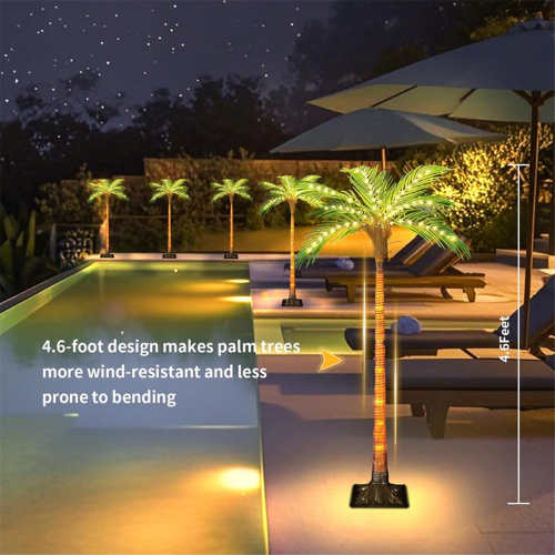 Solar Palm Tree Lights for Patio Outdoor Decoration,4.6FT 1
