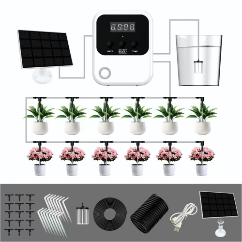 Solar Panel Powered Water Pump Intelligent Drip Irrigation System Kit 2