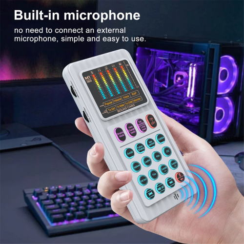 New Voice Changer Device with 8 Sound Effects Lighting B 1