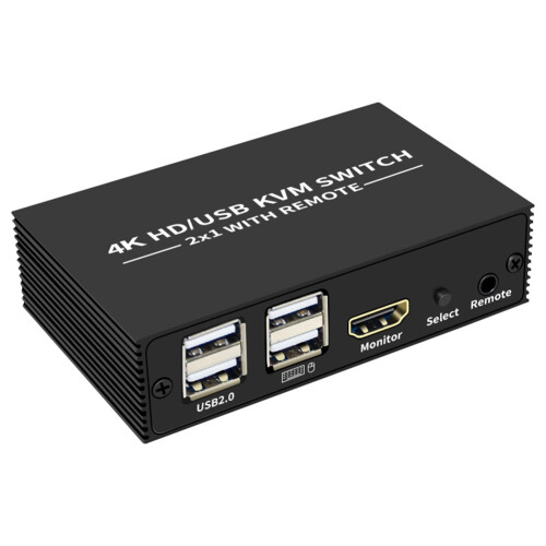 4K 60Hz KVM-kytkin 2x1 USB PC-näytölle