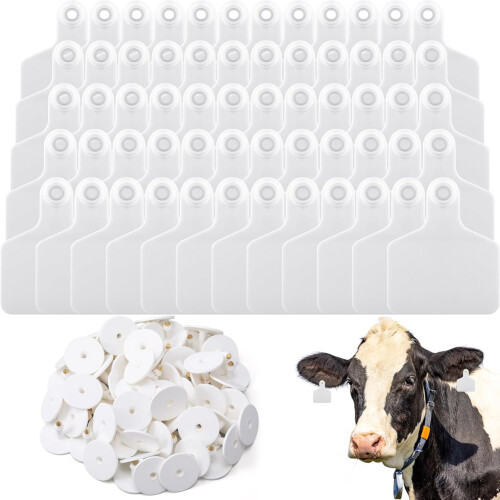 100 stuks blanco koe oormerken grote plastic vee oormerken wit