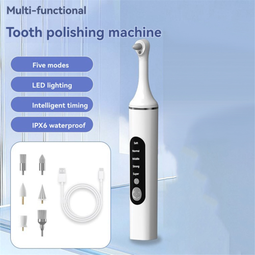 Polisseuse à dents rechargeable avec 6 têtes de brosse blanches 1