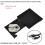 Εξωτερικό περίβλημα μονάδας δίσκου DVD CD-ROM RW USB 3.0 5Gbps μαύρο 5