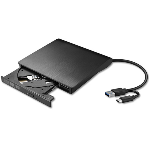 Εξωτερικό περίβλημα μονάδας δίσκου DVD CD-ROM RW USB 3.0 5Gbps μαύρο 1