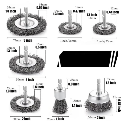 1/4 Inch Hex Shank Wire Brush Wheel Cup Brush Set 10 Pack Wire Brush 1