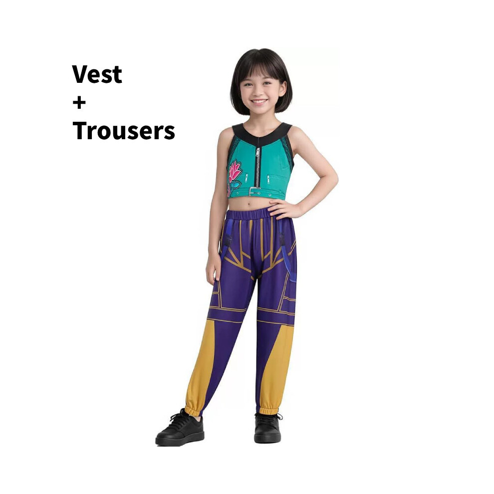 (Zoey, 130cm) Kpop Hunters Demon Rumi Mira Zoey Kids Cosplay Costume Party Halloween Dress