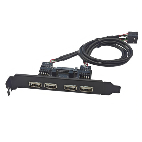 Κάρτα επέκτασης USB PCIE, διπλή κάρτα προσαρμογέα USB 2.0 9PIN σε 4 θύρες