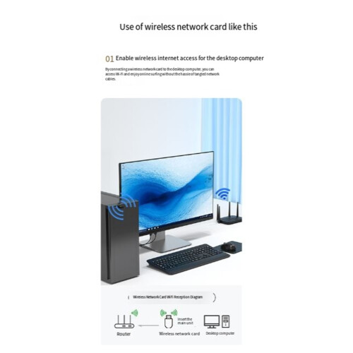 2 in 1 USB WiFi Bluetooth Adapter 600Mbps Dual Band 2.4G/5GHz 2
