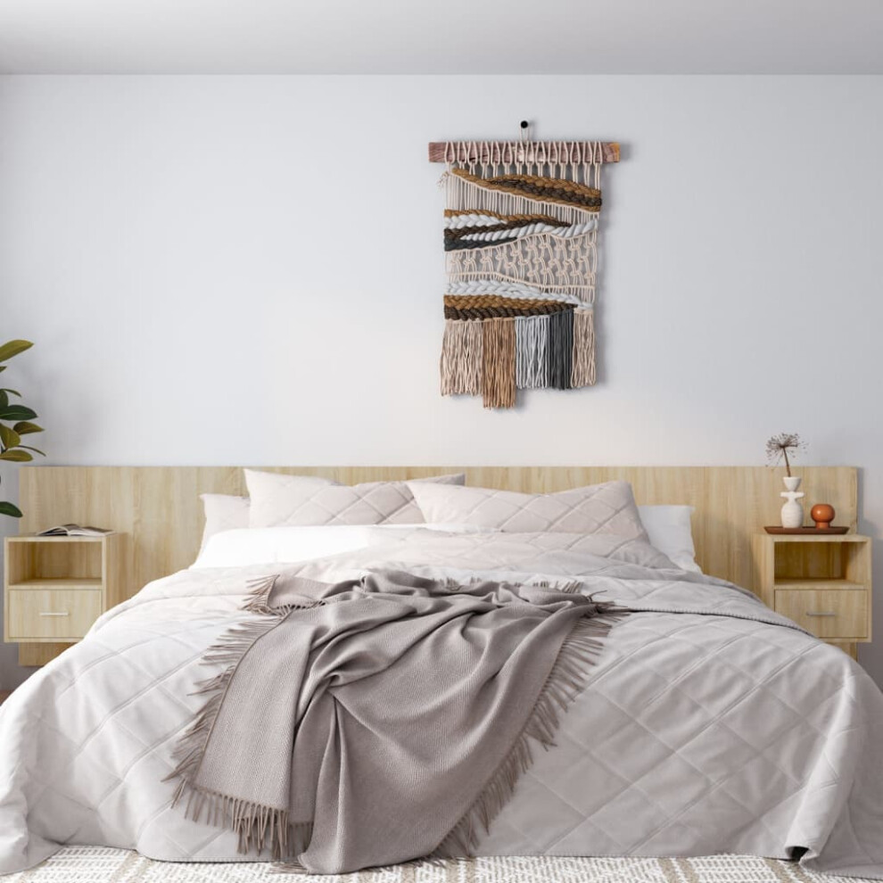 Vidaxl Bed Headboard With Cabinets Sonoma Oak Engineered Wood