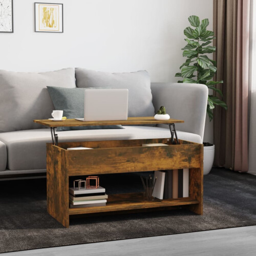 VidaXL Coffee Table Smoked Oak 102x50x52.5 cm Engineered Wood