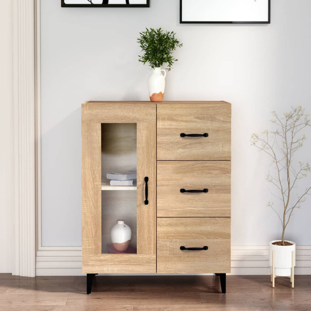 Vidaxl Sideboard Sonoma Oak 69.5X34x90 Cm Engineered Wood