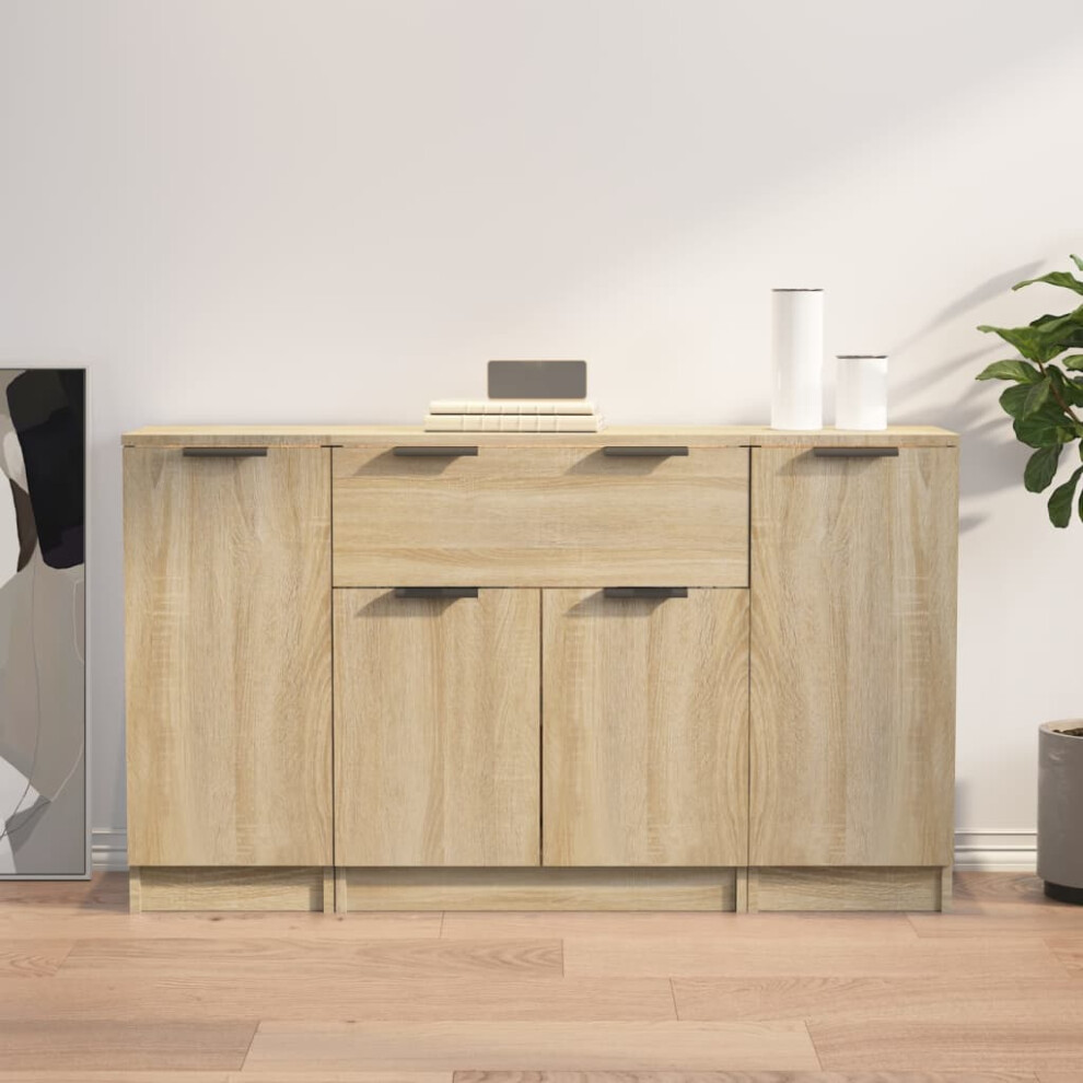 Vidaxl Sideboards 3 Pcs Sonoma Oak Engineered Wood