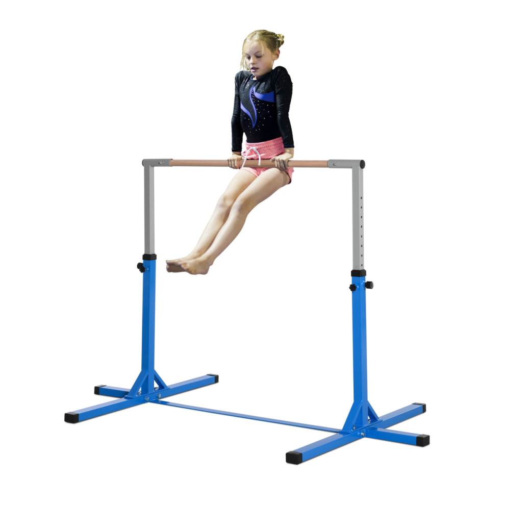 B&Q - 92-150Hcm Adjustable Kids Gymnastics Bar W/ Steel FrameBlue - Image 5