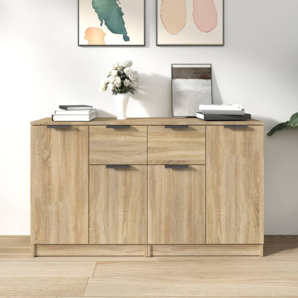 Vidaxl Sideboards 2 Pcs Sonoma Oak 60X30x70 Cm Engineered Wood
