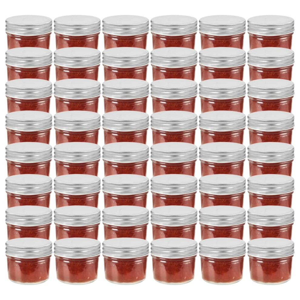Glass Jam Jars with Silver Lids 48 pcs 110 ml