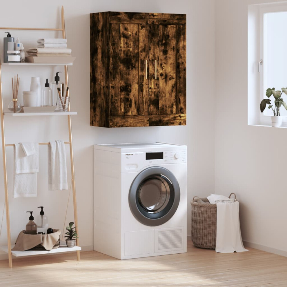 Vidaxl Wall Mounted Cabinet Smoked Oak 69.5X34x90 Cm Engineered Wood