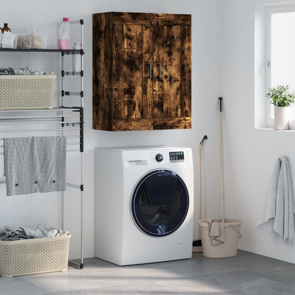 Vidaxl Wall Mounted Cabinet Smoked Oak 69.5X34x90 Cm Engineered Wood
