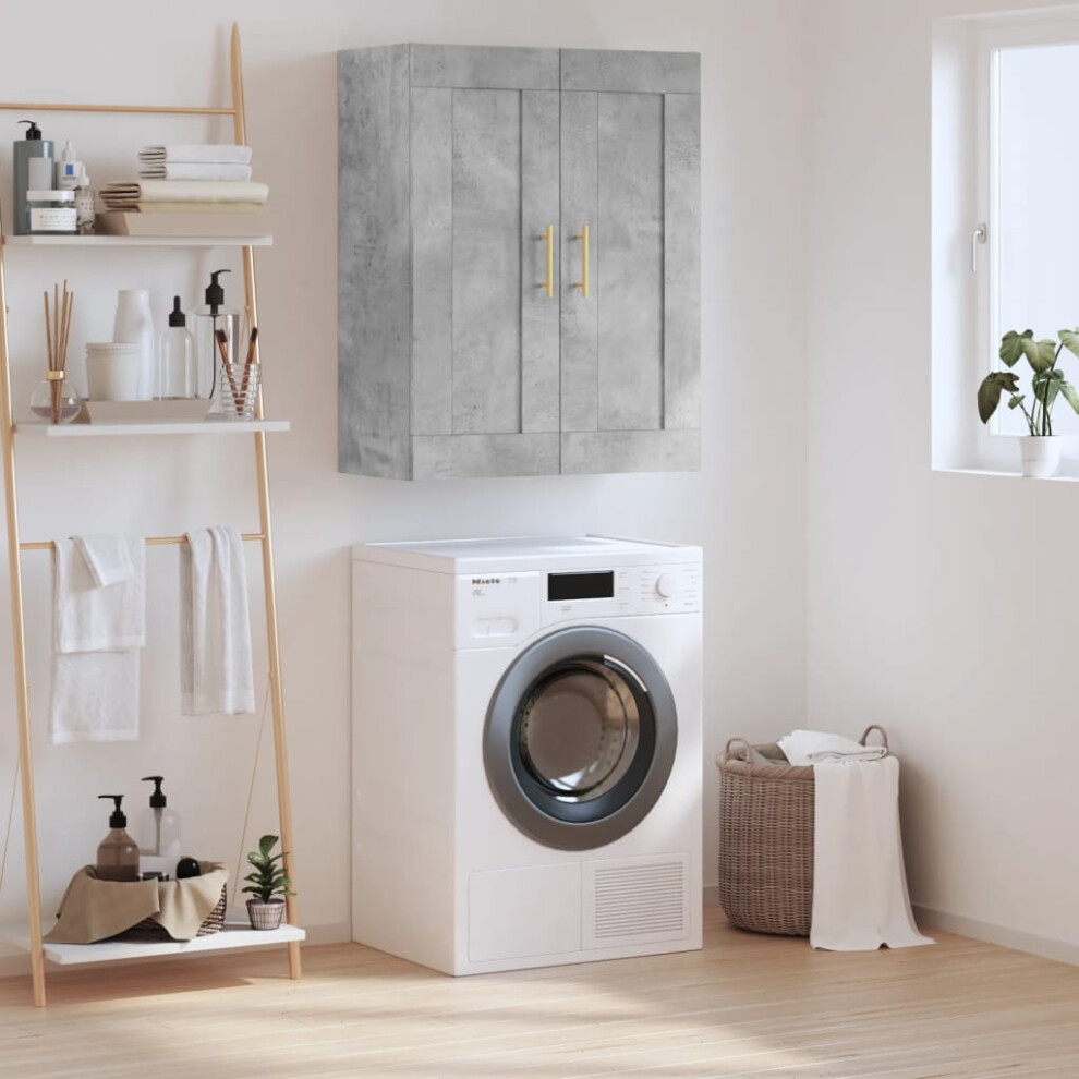 Vidaxl Wall Mounted Cabinet Concrete 69.5X34x90 Cm Engineered Wood Grey