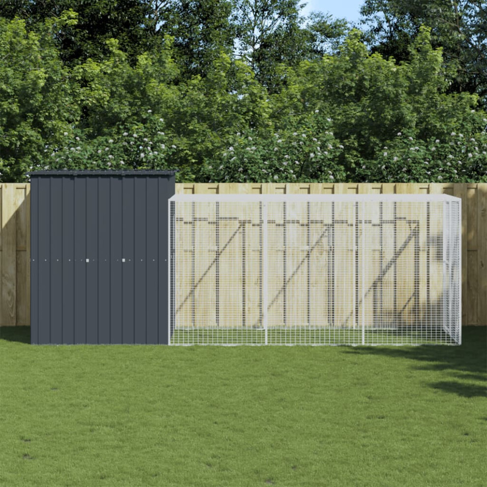 Vidaxl Chicken Cage With Run Anthracite 165X455x181 Cm Galvanised Steel