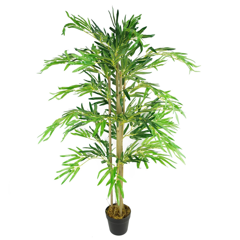 Leaf 120Cm (4Ft) Artificial Bamboo Plants Trees - Natural Green
