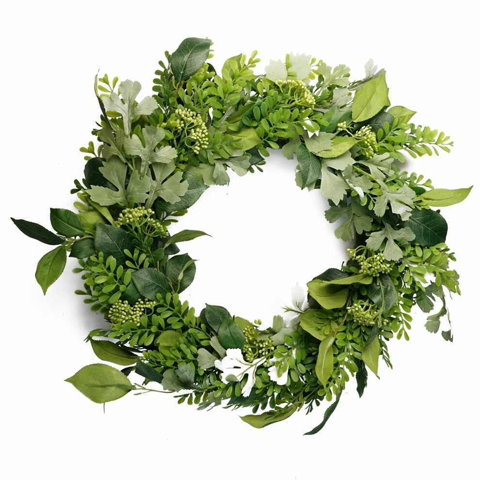 Leaf 50Cm Artificial Wreath Ferns
