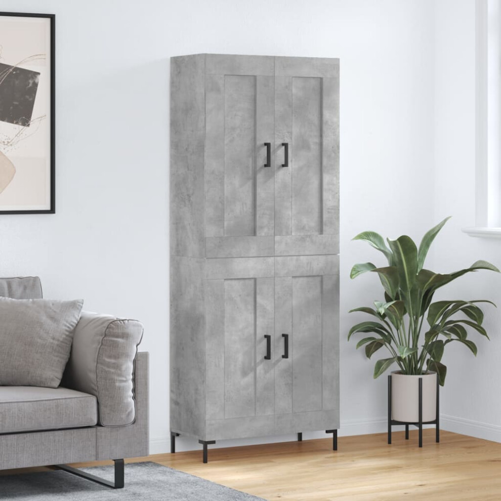 Vidaxl Highboard Concrete Grey 69.5X34x180 Cm Engineered Wood