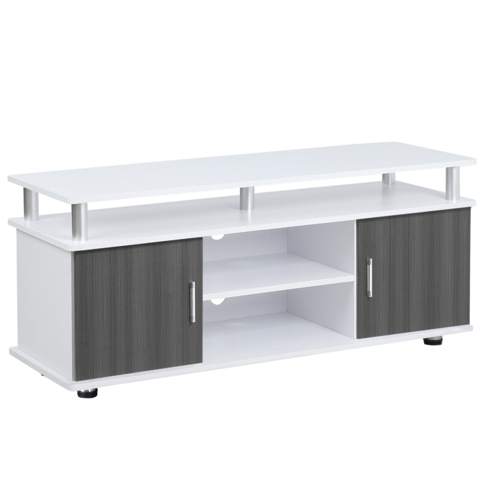 Homcom Tv Cabinet Stand Entertainment Center Media Console Storage Grey, White