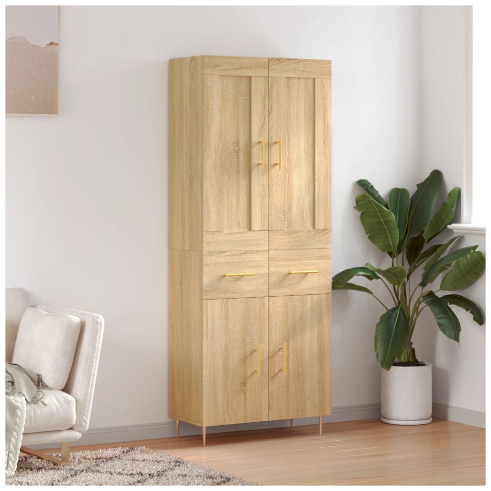Vidaxl Highboard Sonoma Oak 69.5X34x180 Cm Engineered Wood