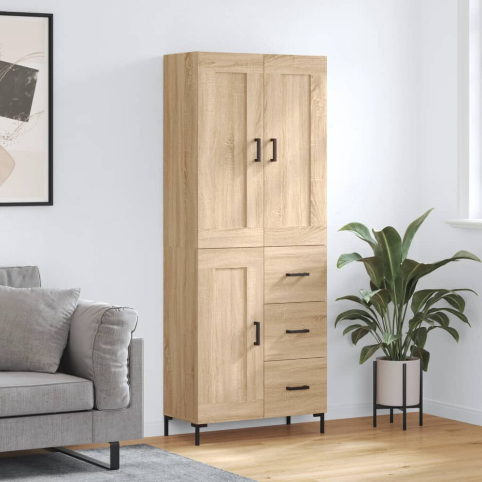 Vidaxl Highboard Sonoma Oak 69.5X34x180 Cm Engineered Wood