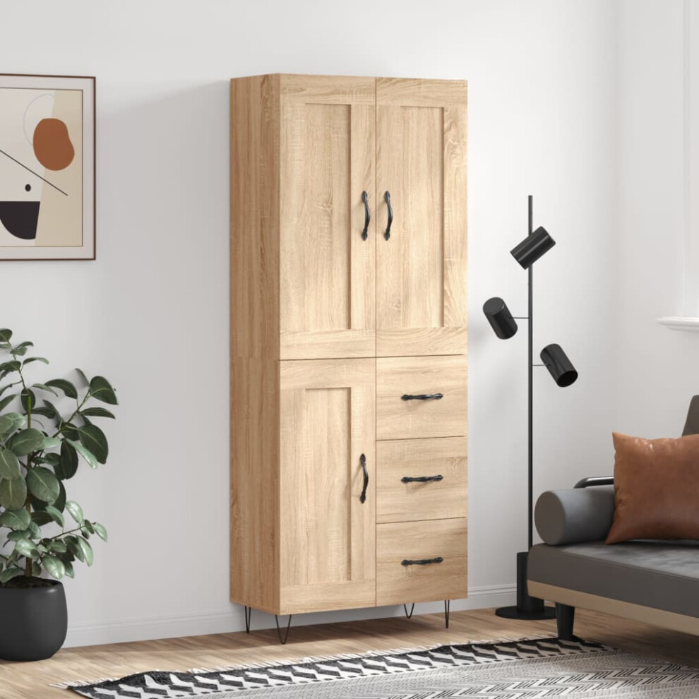 Vidaxl Highboard Sonoma Oak 69.5X34x180 Cm Engineered Wood