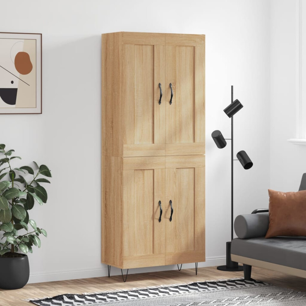 Vidaxl Highboard Sonoma Oak 69.5X34x180 Cm Engineered Wood