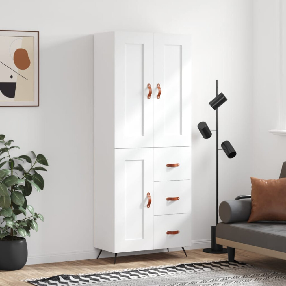Vidaxl Highboard White 69.5X34x180 Cm Engineered Wood