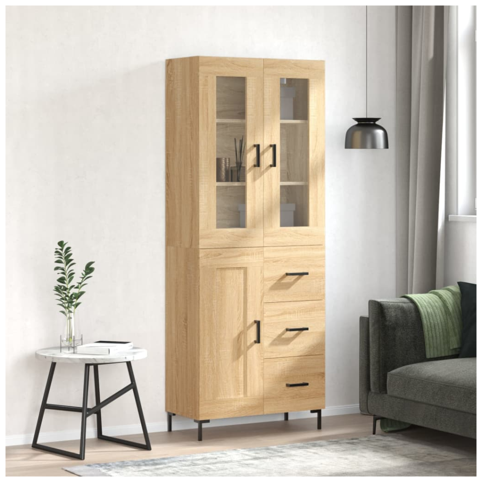 Vidaxl Highboard Sonoma Oak 69.5X34x180 Cm Engineered Wood