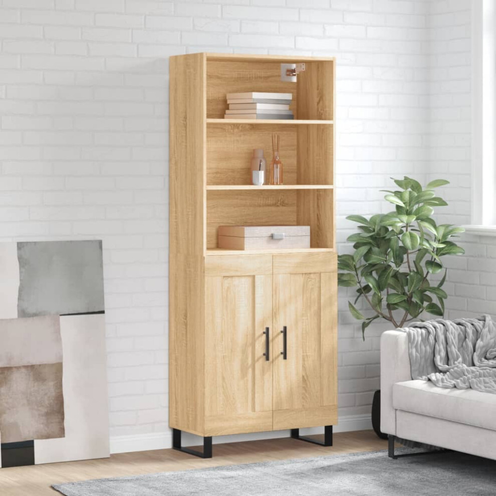 Vidaxl Highboard Sonoma Oak 69.5X34x180 Cm Engineered Wood