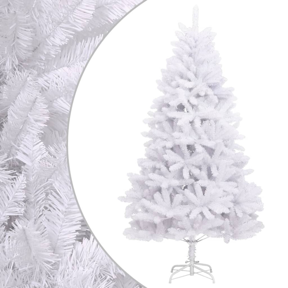 Vidaxl Artificial Hinged Christmas Tree With Stand White 210 Cm