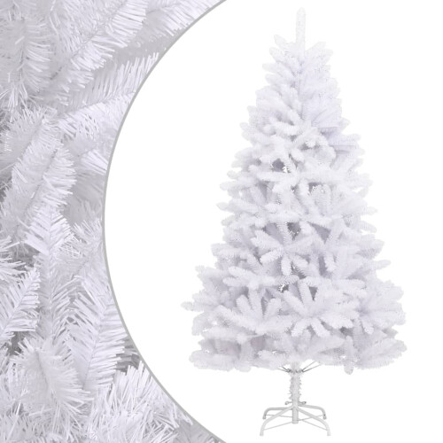 VidaXL vidaXL Artificial Hinged Christmas Tree with Stand White 240 cm