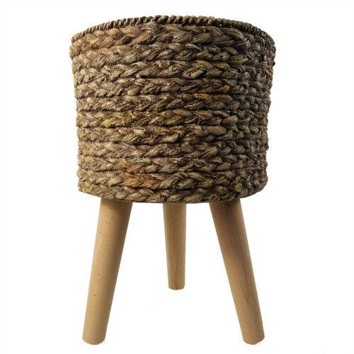 Leaf 39cm x 26cm Woven Effect Composite Large Planter