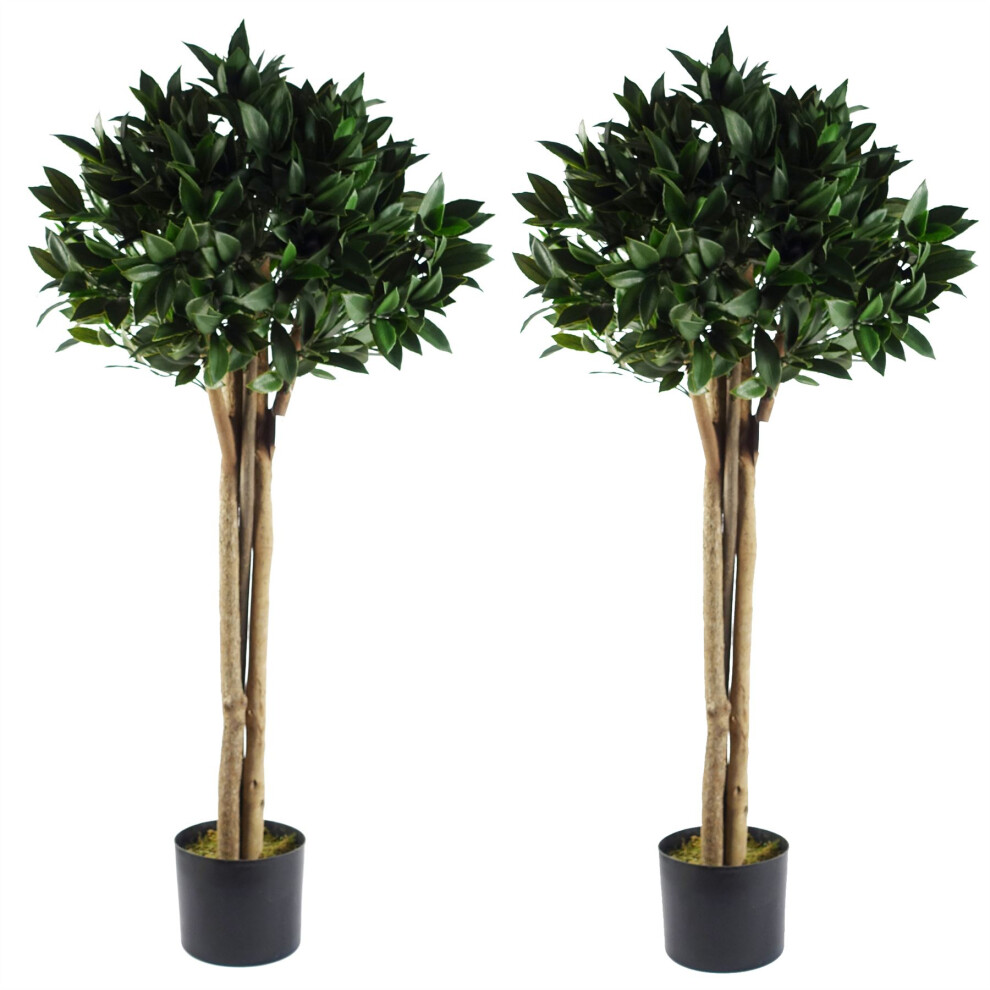 B&Q - 120Cm Pair Of Bay Tree Laurel Uv Resistant Outdoor Topiary - Image 5