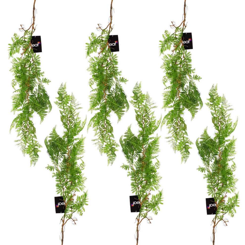 Leaf 6 X 100Cm Artificial Hanging Maidenhair Fern Plant Dark Green