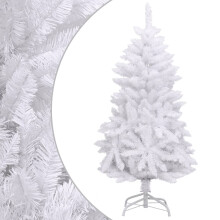 vidaXL Artificial Hinged Christmas Tree with Stand White 150 cm
