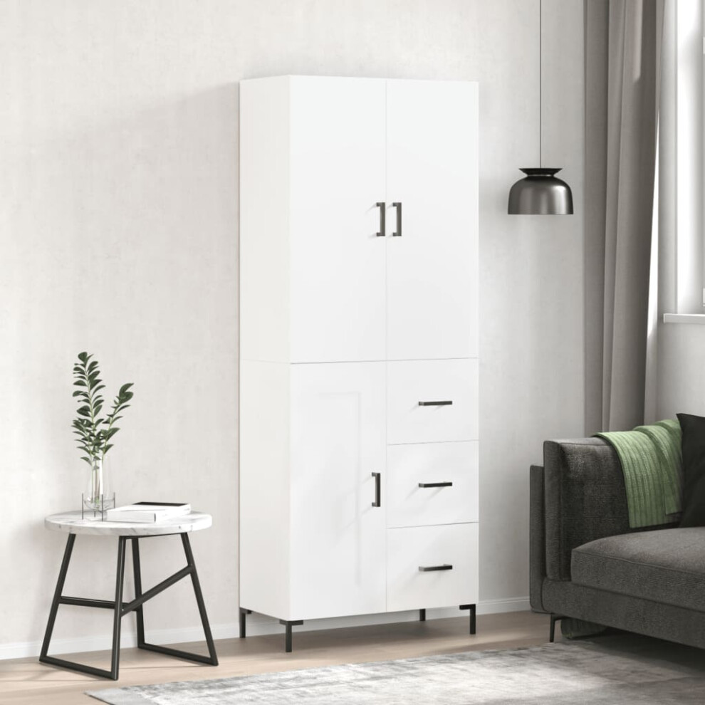 Vidaxl Highboard White 69.5X34x180 Cm Engineered Wood