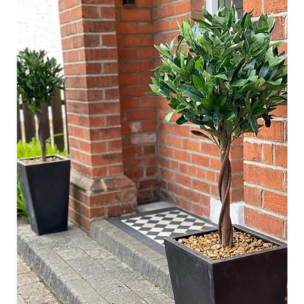 B&Q - Pair Of 120Cm (4Ft) Twist Natural Artificial Topiary Bay Laurel Ball Trees - Image 6