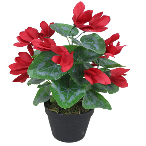 Leaf 38cm Artificial Cylamen Plant Red