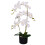 Leaf 65cm Artificial Luxury Artificial Orchid - 3 Stems - Soft White Plant 1