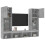 VidaXL vidaXL 5 Piece TV Wall Units with LED Concrete Grey Engineered Wood 1