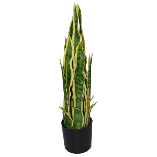 Leaf 55cm Artificial Sansevieria Yellow Green Indoor Plant