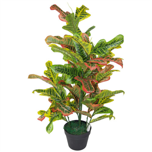Leaf 90cm Artificial Codiaeum Multicoloured House Plant - Large